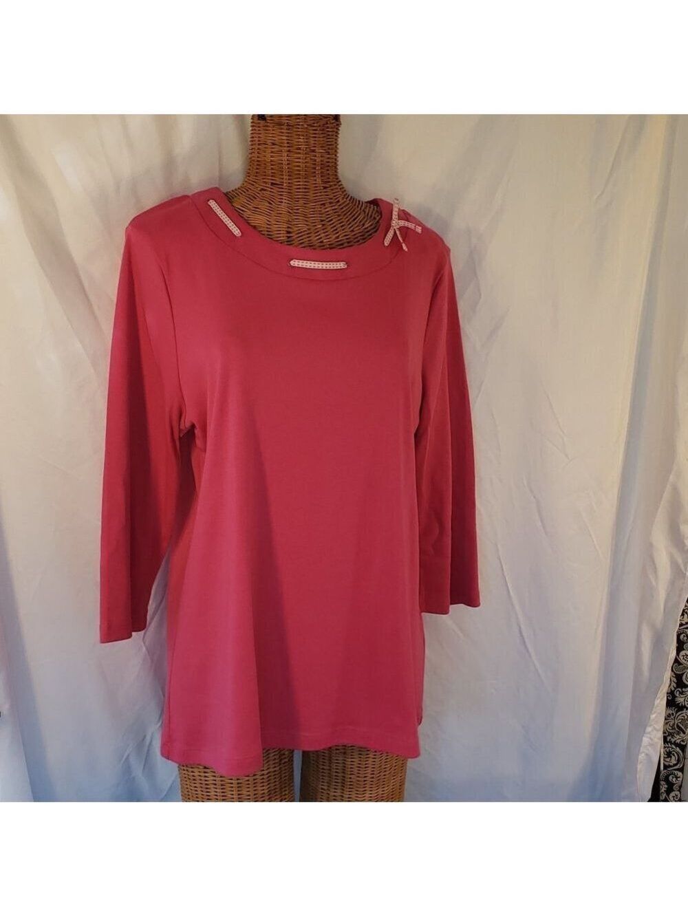 The Tog Shop Women's Pink Long Sleeve Scoop Neck Tunic Size XL